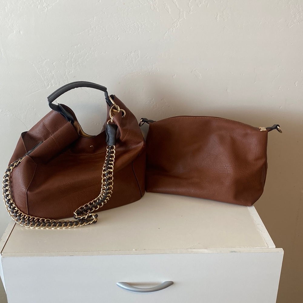 Brown leather bag